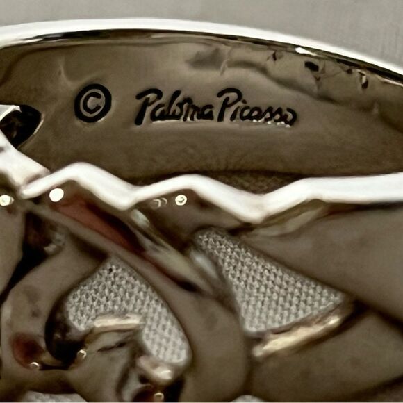 Tiffany & Co Paloma Picasso Triple Loving Heart Ring - Silver - Sz 5.5 - RETIRED - Picture 4 of 16